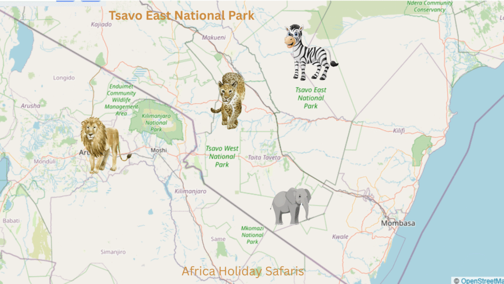 Map of Tsavo East National Park