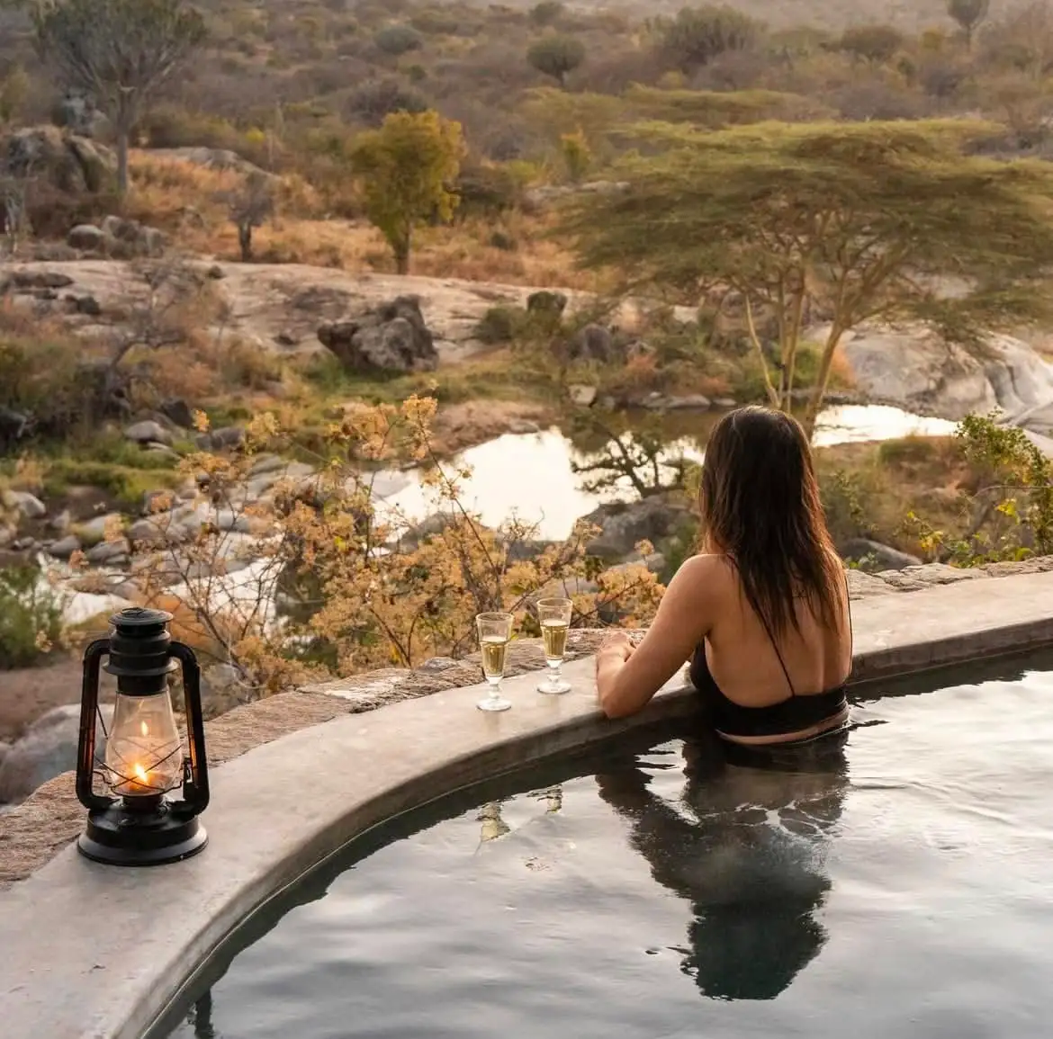 enjoying some Champaign while viewing masai mara